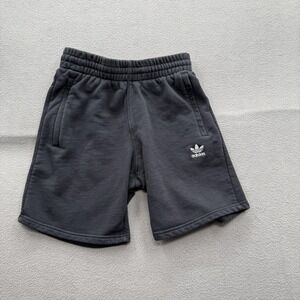 Adidas Originals Sweat Shorts Mens Small Black Drawstring 8 Inseam Athletic